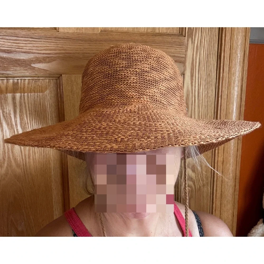 Banana Boat Womens Terracotta Orange Brown Wide Brim Sun Hat One Size Packable!